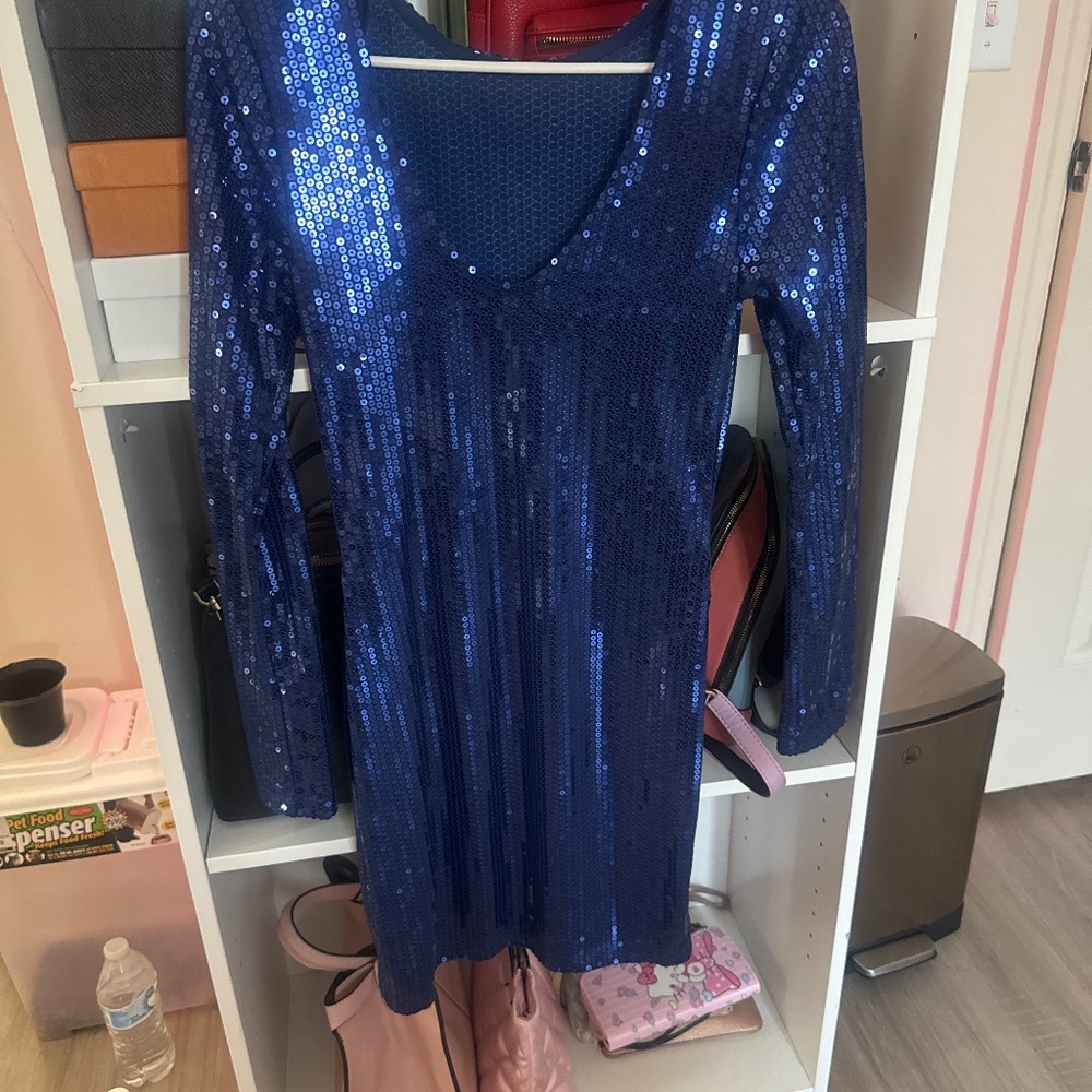 Royal blue sequence dress